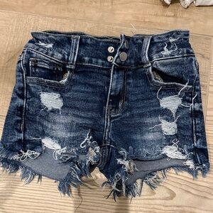 BKE Kids Distressed Jean Shorts - Dark Blue